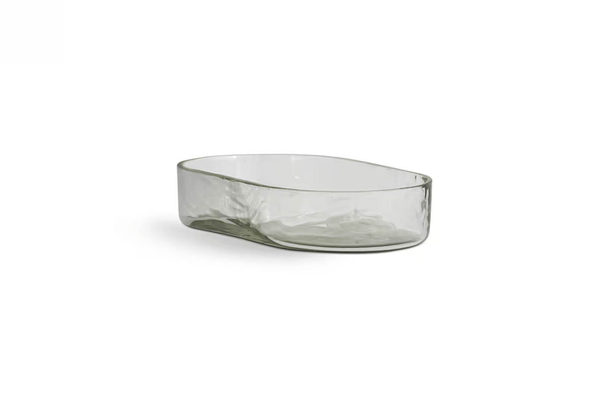 Nkuku - Ilcoso Recycled Hammered Glass Soap Dish - Clear