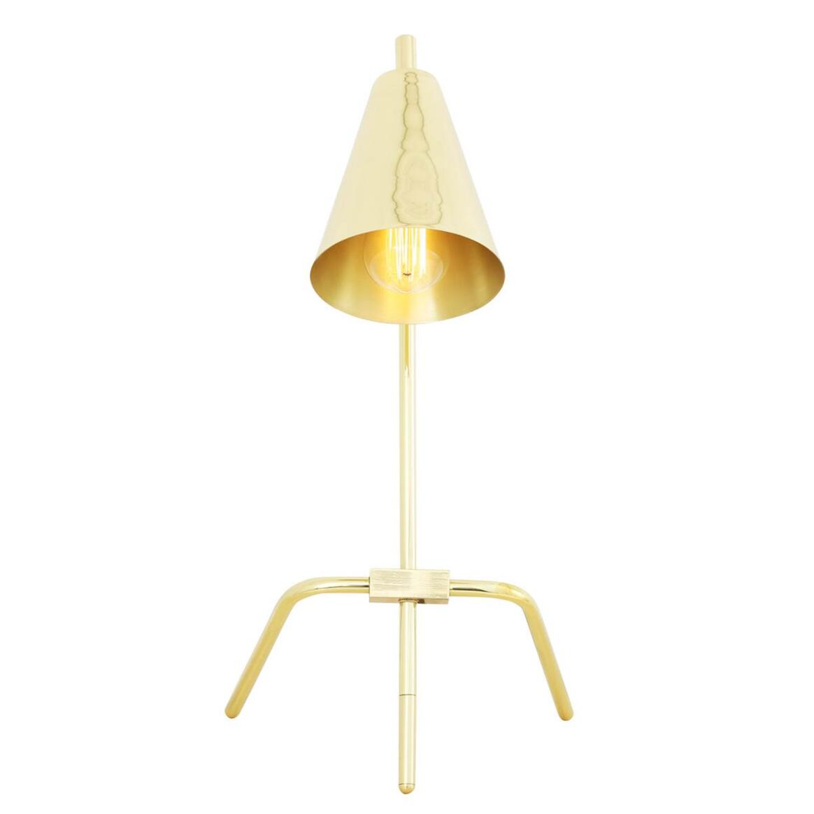 Mullan Astana Industrial Adjustable Brass Table Lamp - Polished Brass Finish