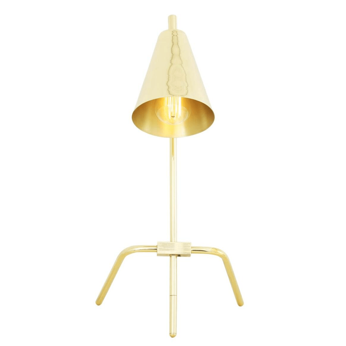Mullan Astana Industrial Adjustable Brass Table Lamp - Polished Brass Finish