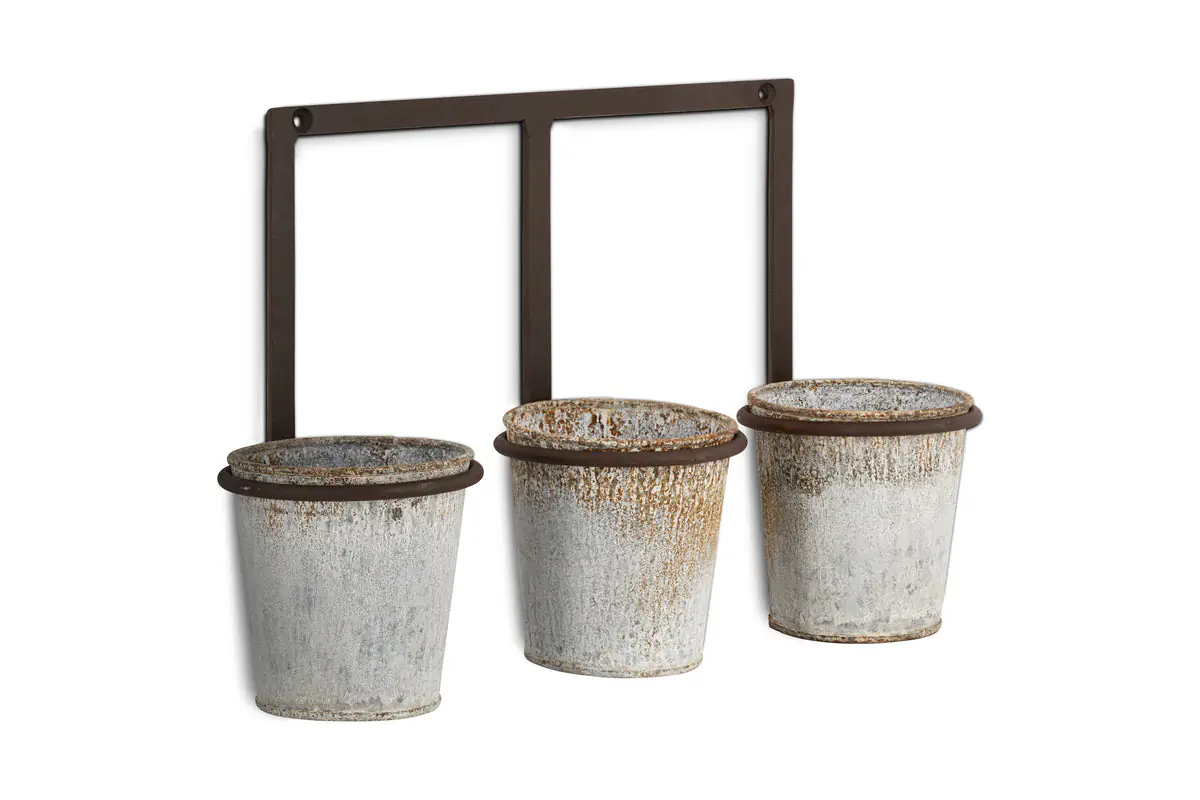 Nkuku - Tukana Triple Wall Hung Planter - Zinc