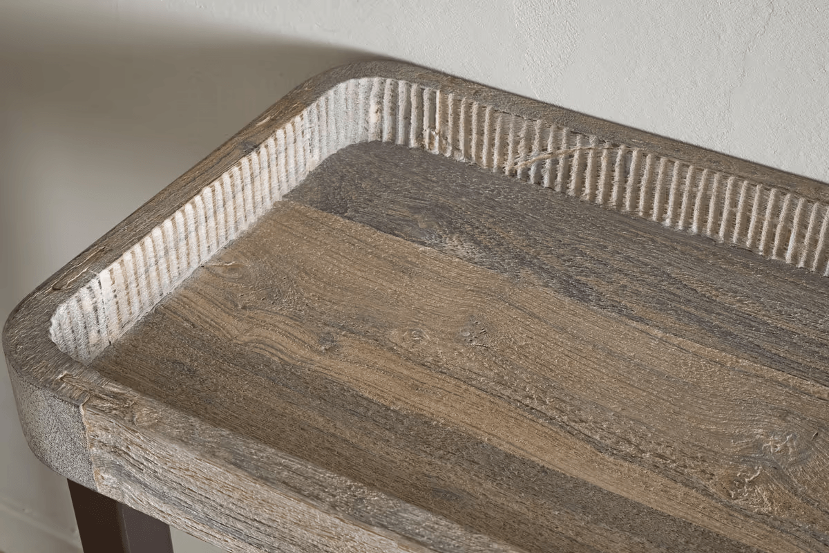 Nkuku - Nisha Reclaimed Wood & Iron Console Table - Natural