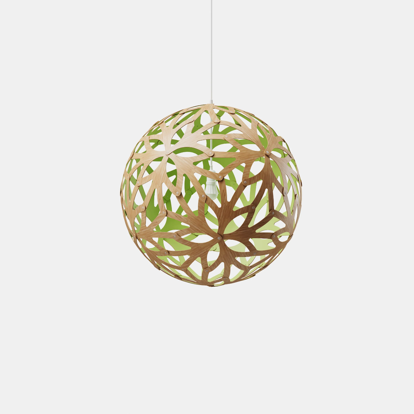 David Trubridge Floral Pendant Light - 1000mm (39") - Lime