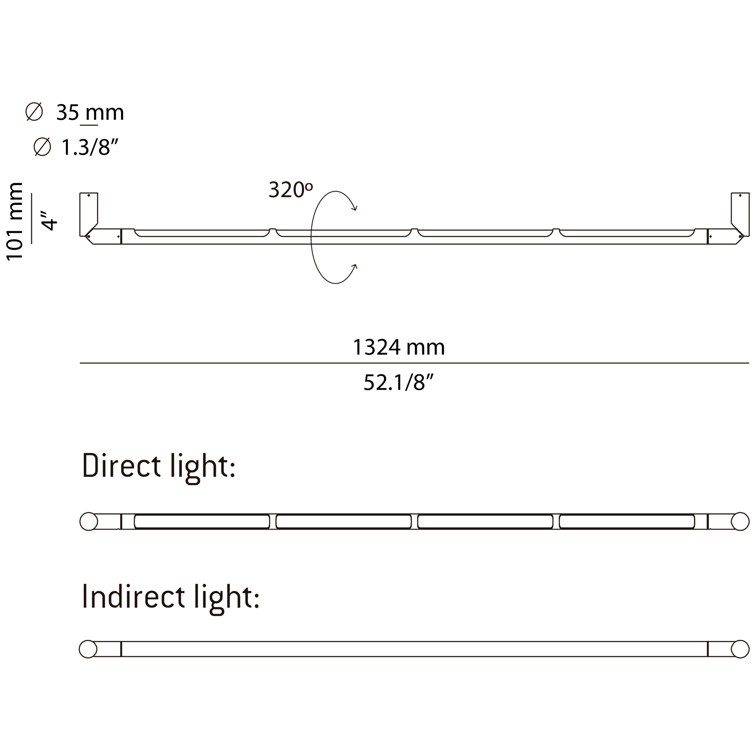 Estiluz - Arco Wall Light - 4000X - 96 Anthracite