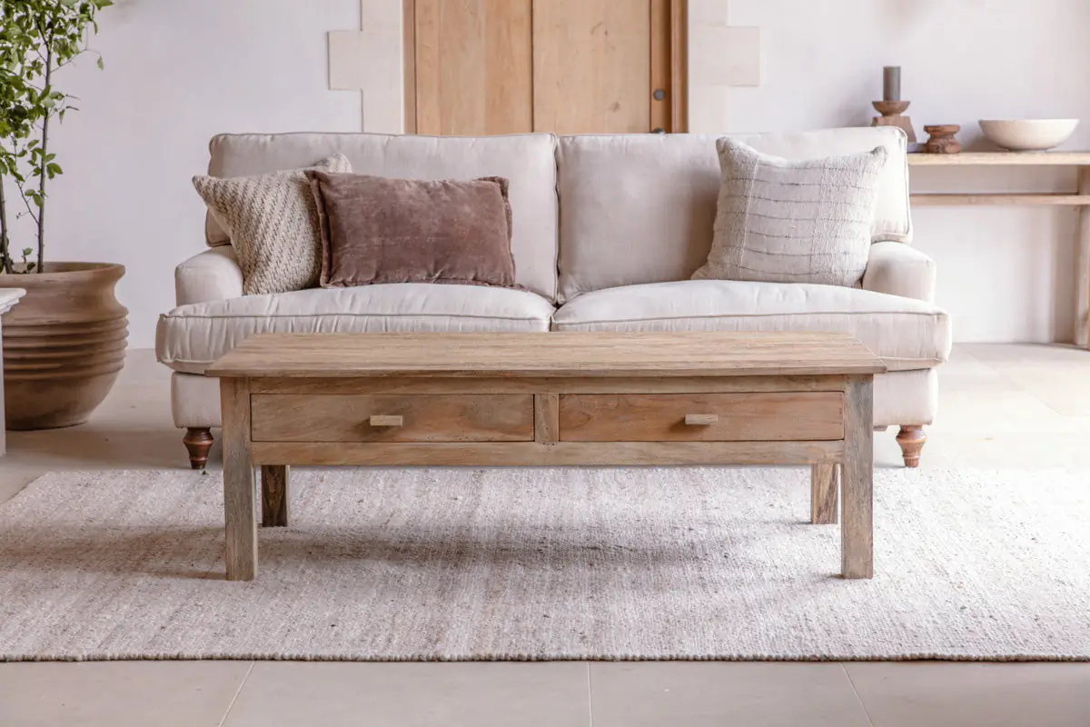 Nkuku - Laali Grooved Mango Wood Coffee Table - Natural
