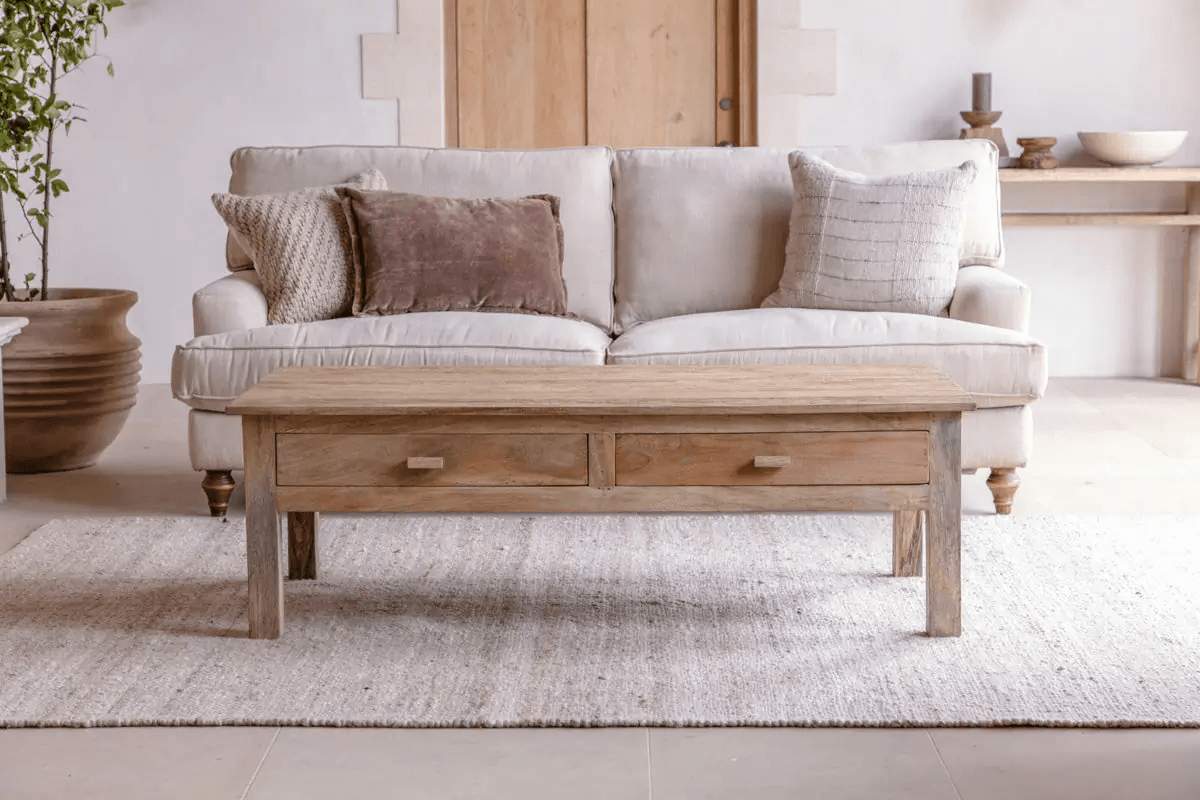Nkuku - Laali Grooved Mango Wood Coffee Table - Natural