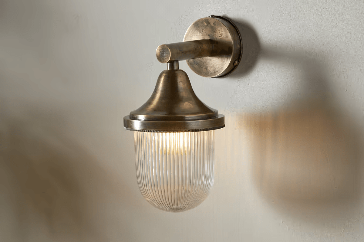 Nkuku - Magola Outdoor Wall Lamp - Antique Brass