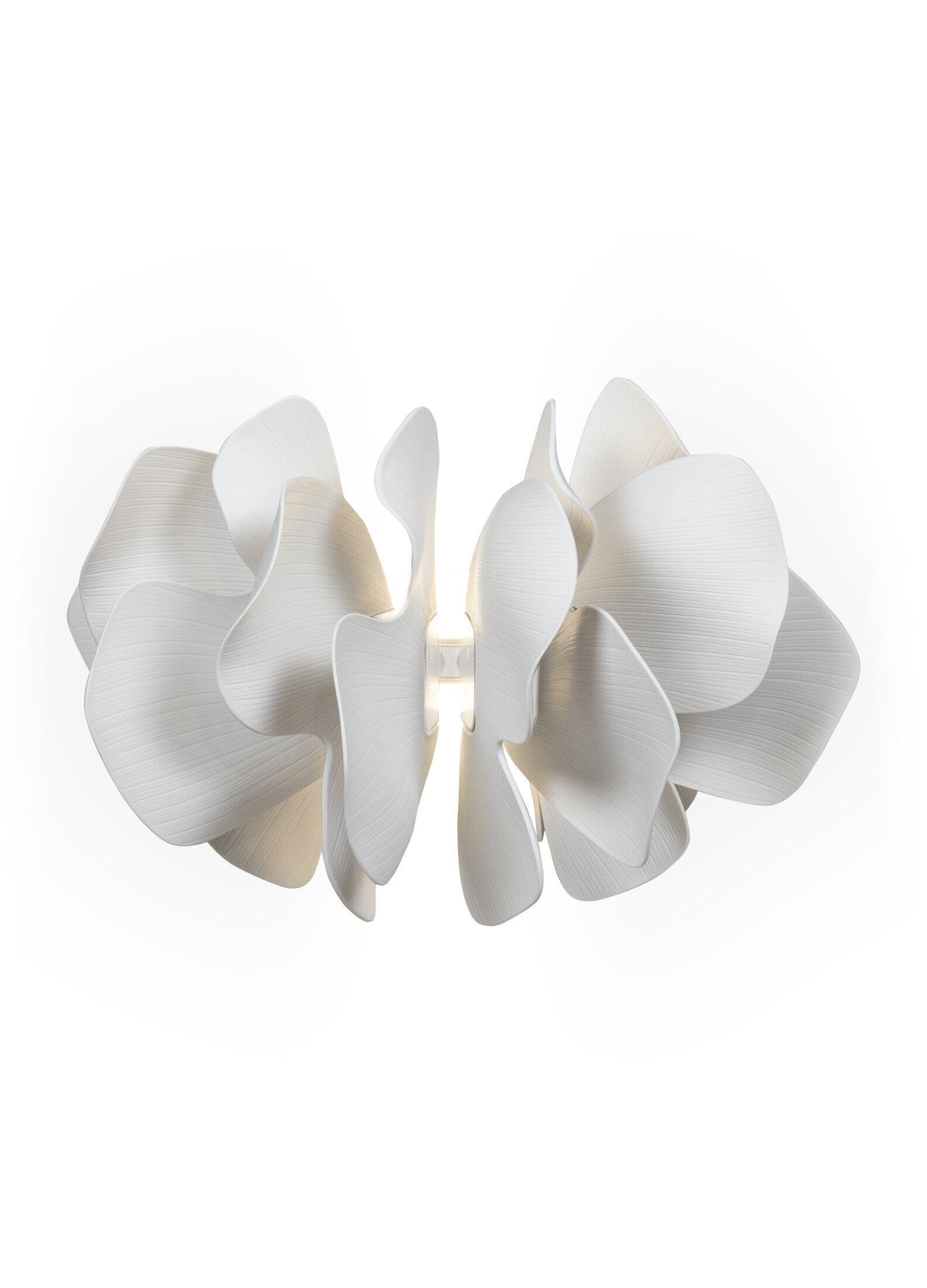 Lladró - Nightbloom Wall Sconce - White, handcrafted porcelain lamp with organic floral design.
