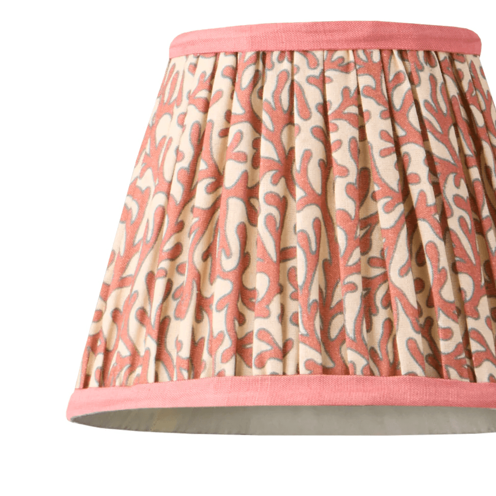Pooky - Pendant Light Shade - 18cm - Red Aqua Tuffley Gathered Cotton
