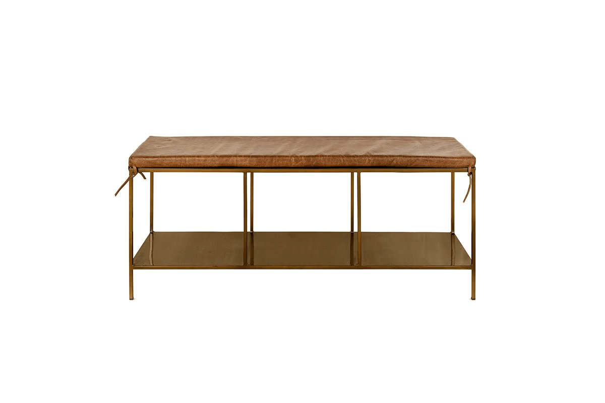 Nkuku - Mahi Iron & Leather Bench