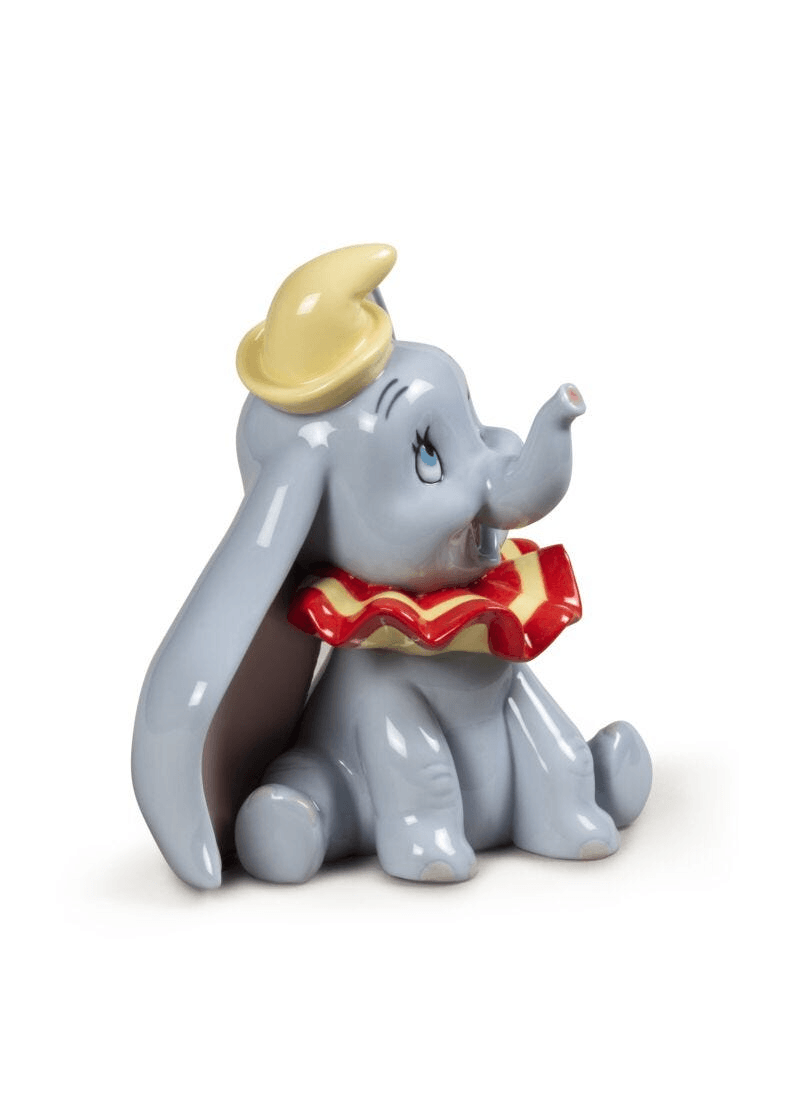 Lladró - Dumbo Figurine made of porcelain, featuring Dumbo in a colorful design, ideal for collectors.