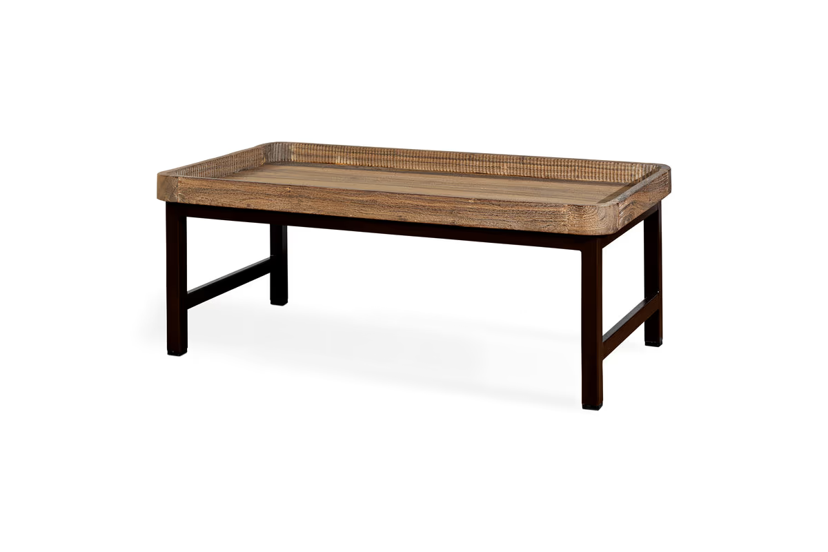 Nkuku - Nisha Reclaimed Wood & Iron Coffee Table - Natural
