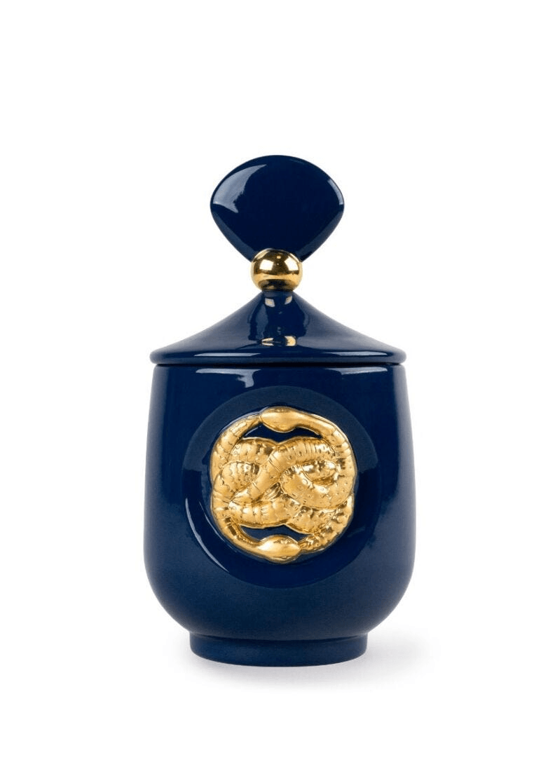 Lladró - Snake candle Luxurious Animals. A Secret Orient Scent in ornate porcelain with golden luster design.