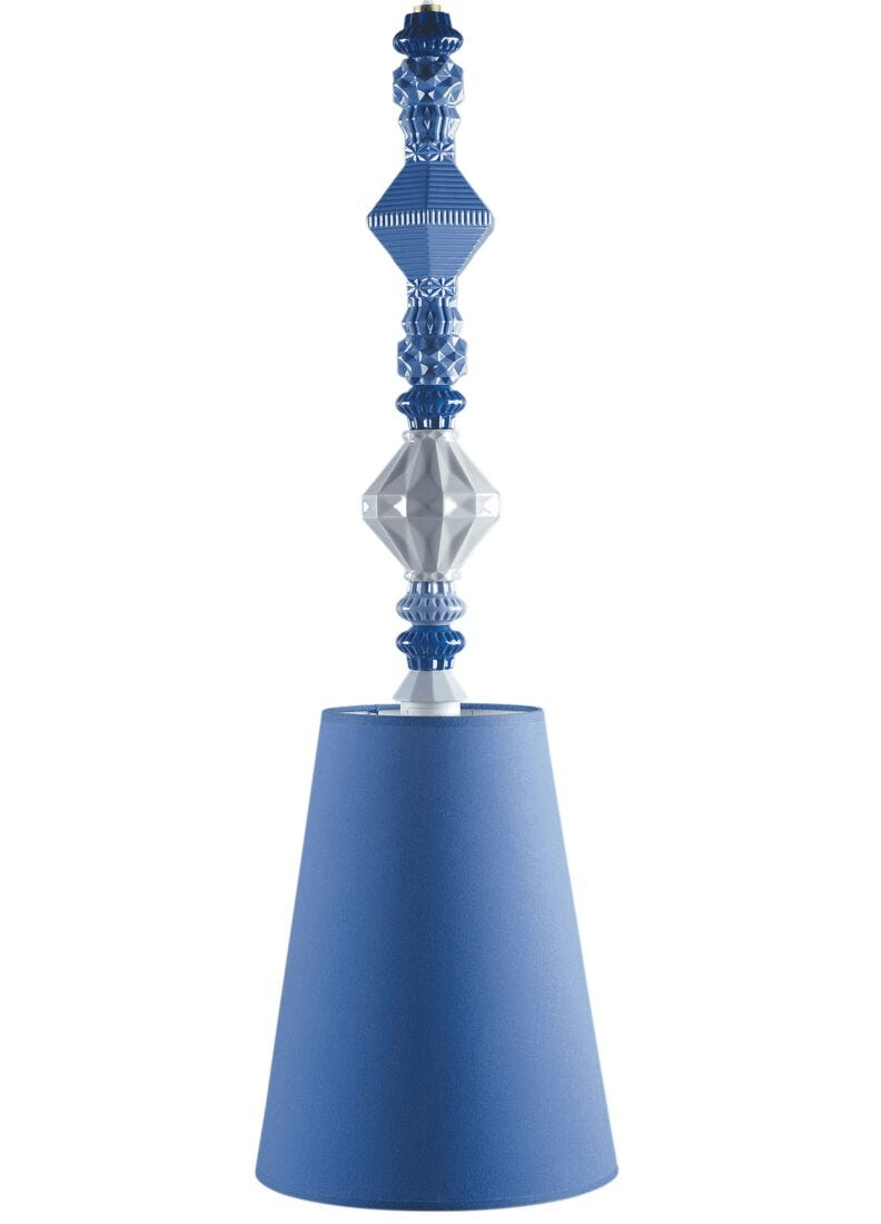 Lladró - Belle de Nuit Pendant Light II - Blue showcasing porcelain design and blue decorative elements.