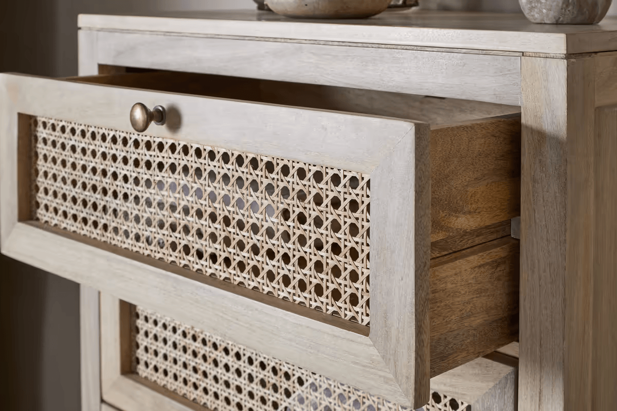 Nkuku - Kanz Mango Wood Tall Boy Chest of Drawers - Natural