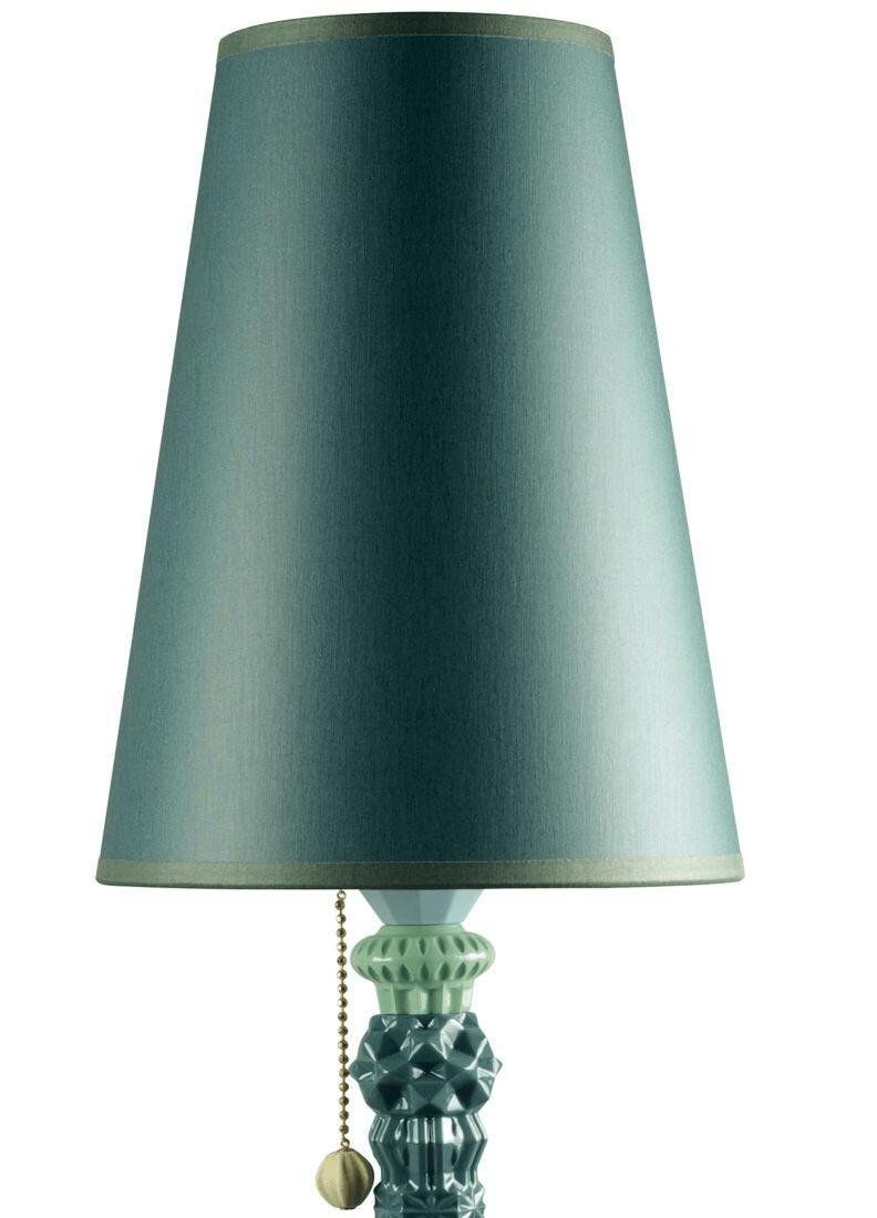 Lladró - Belle de Nuit Table lamp - Green showcasing elegant porcelain base with stylish shade.