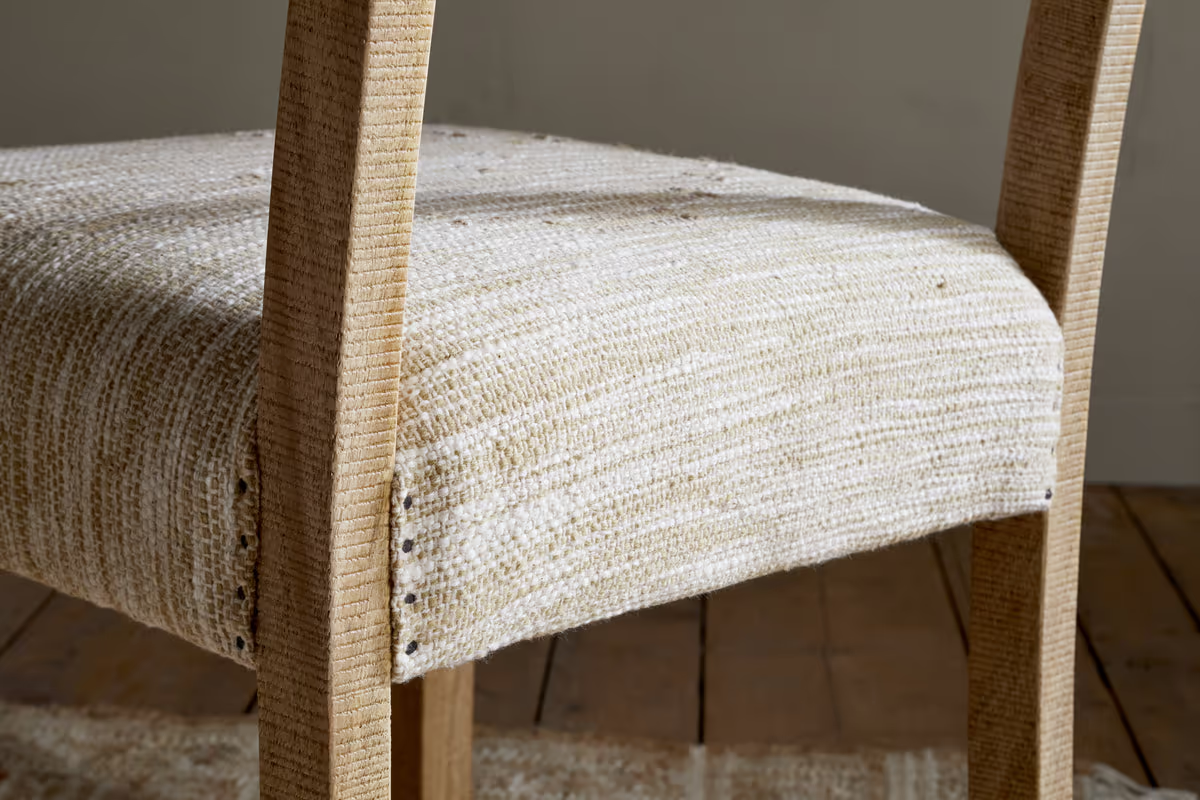 Nkuku - Zoha Cotton & Jute Upholstered Dining Chair - Natural