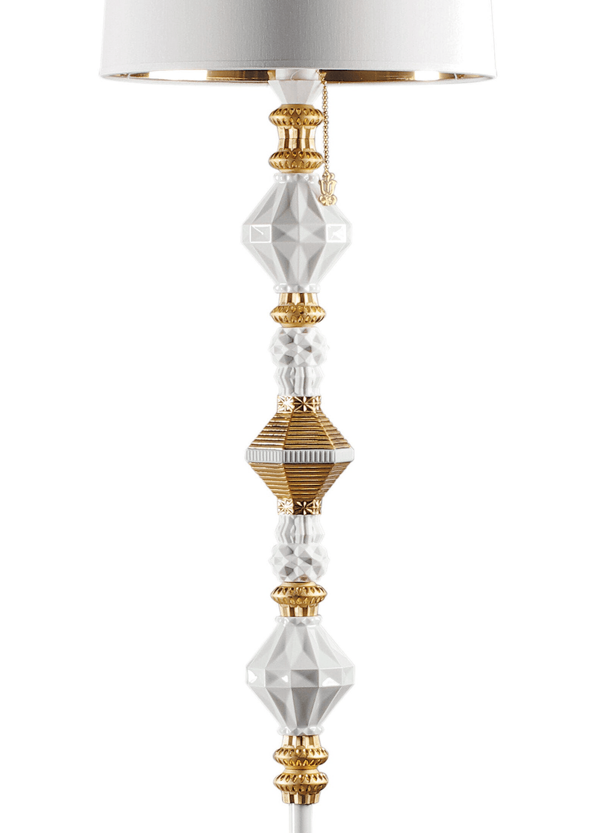 Lladro porcelain details on the Lladró - Belle de Nuit Floor Lamp II - Golden luster