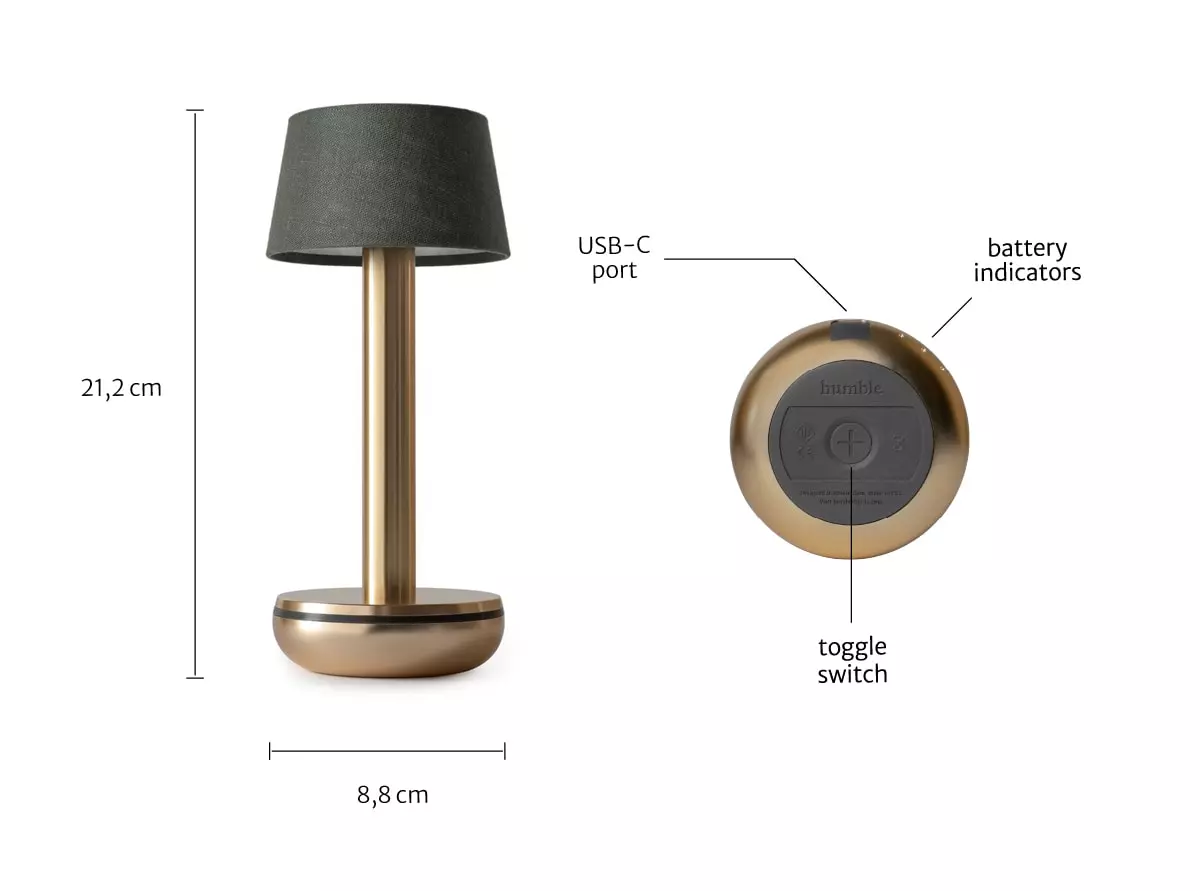Humble Lights - Two Table Light Black/Brown Linen