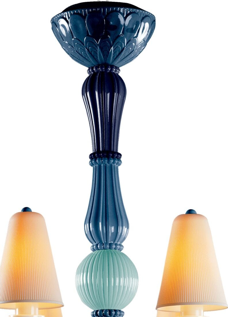 Lladró - Ivy and Seed 8 Lights Chandelier - Ocean