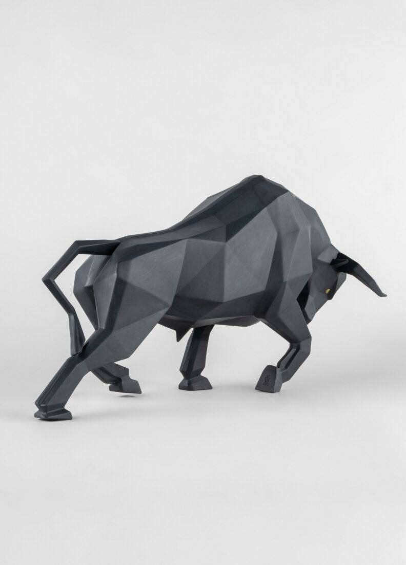 Lladró - Bull Sculpture - Black matte