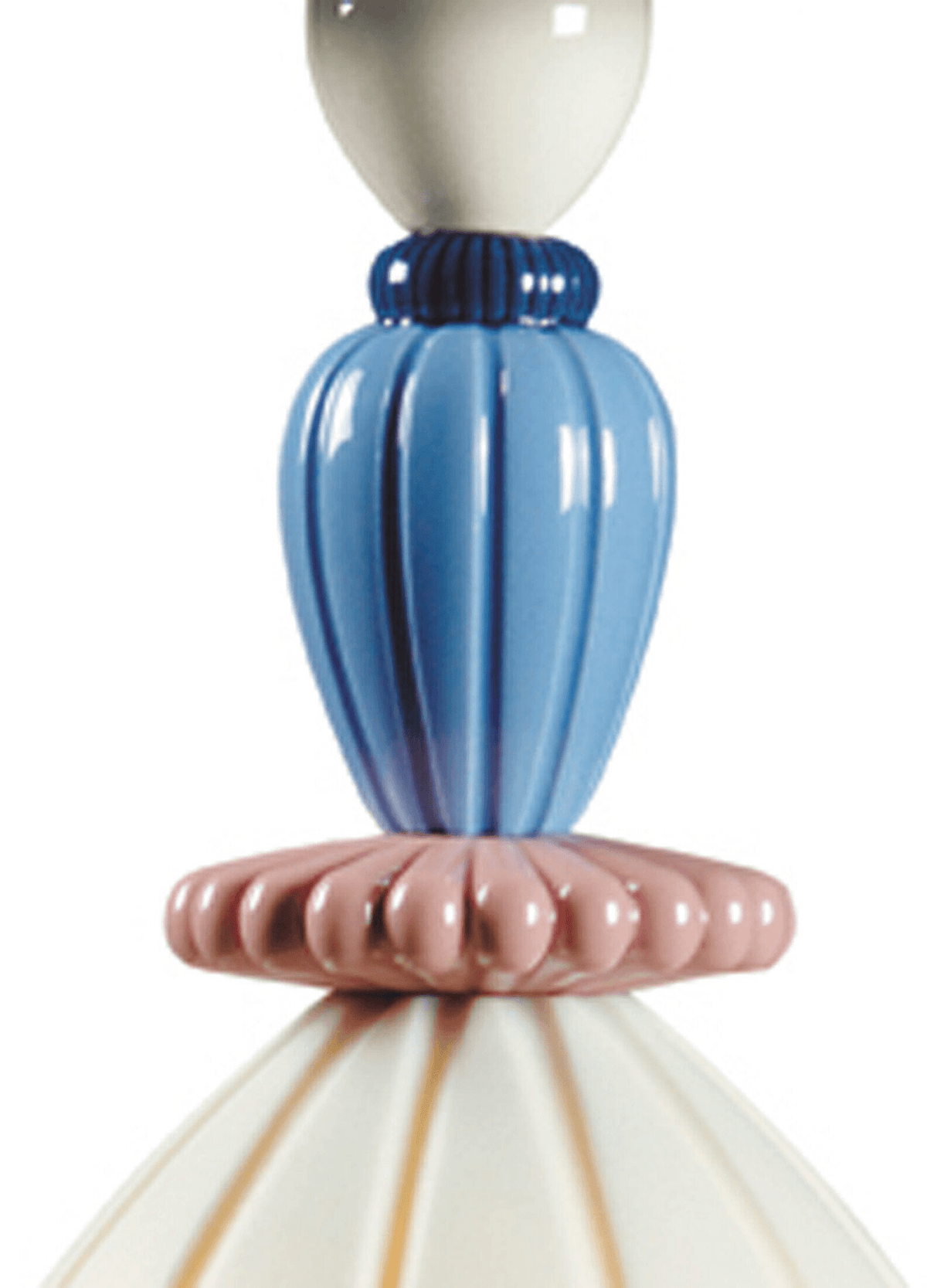 Lladró - Mademoiselle Pendant Light - Daniela close-up view of colorful porcelain design.