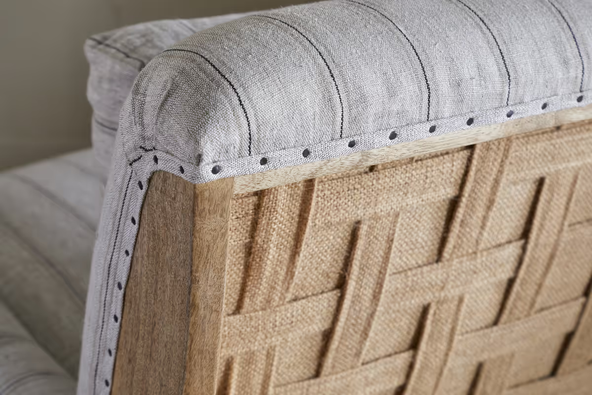 Nkuku - Abe Deconstructed Linen Armchair - Stripe - Natural