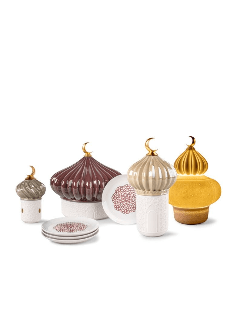Lladró - Majestic Nights wireless Lamp - Champagne, featuring elegant porcelain designs inspired by Eastern geometric patterns.
