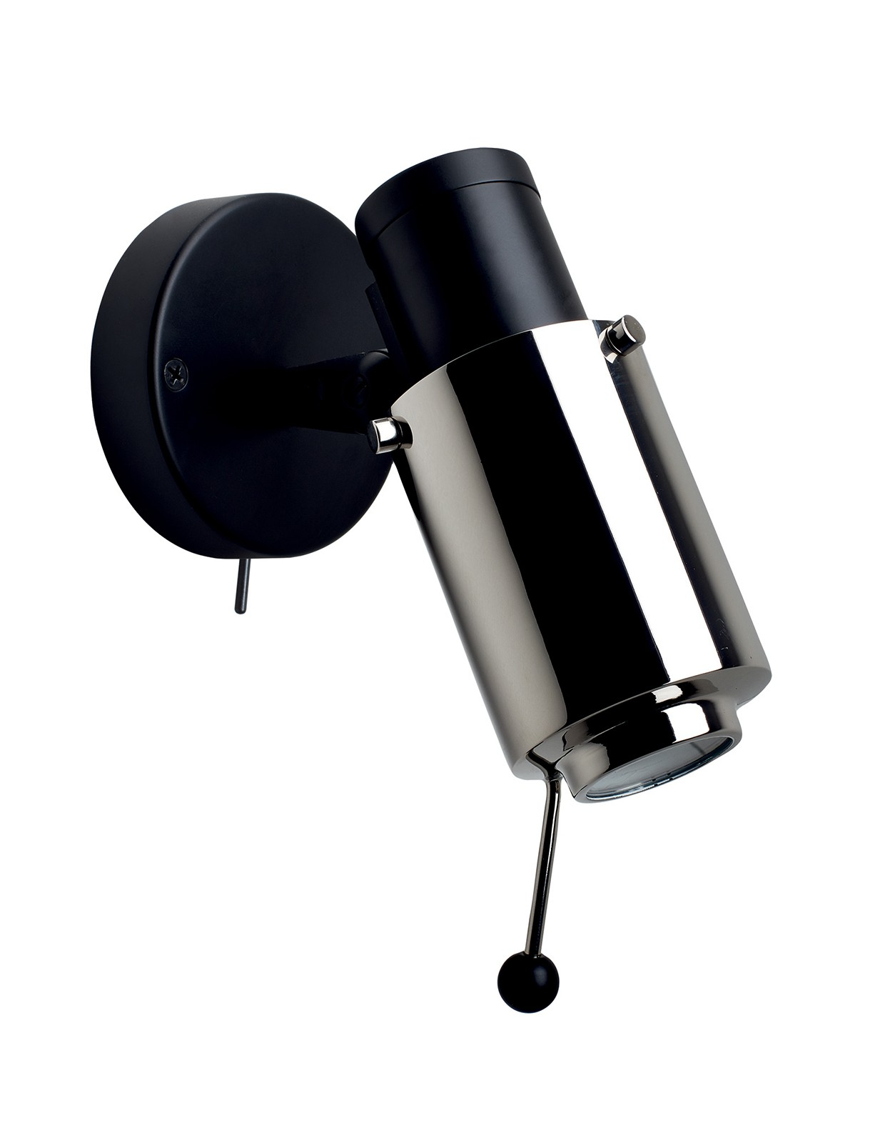 Dcw-Editions - Biny Spot Bedside Wall Lamp - Black-Nickel- Stick - With Switch