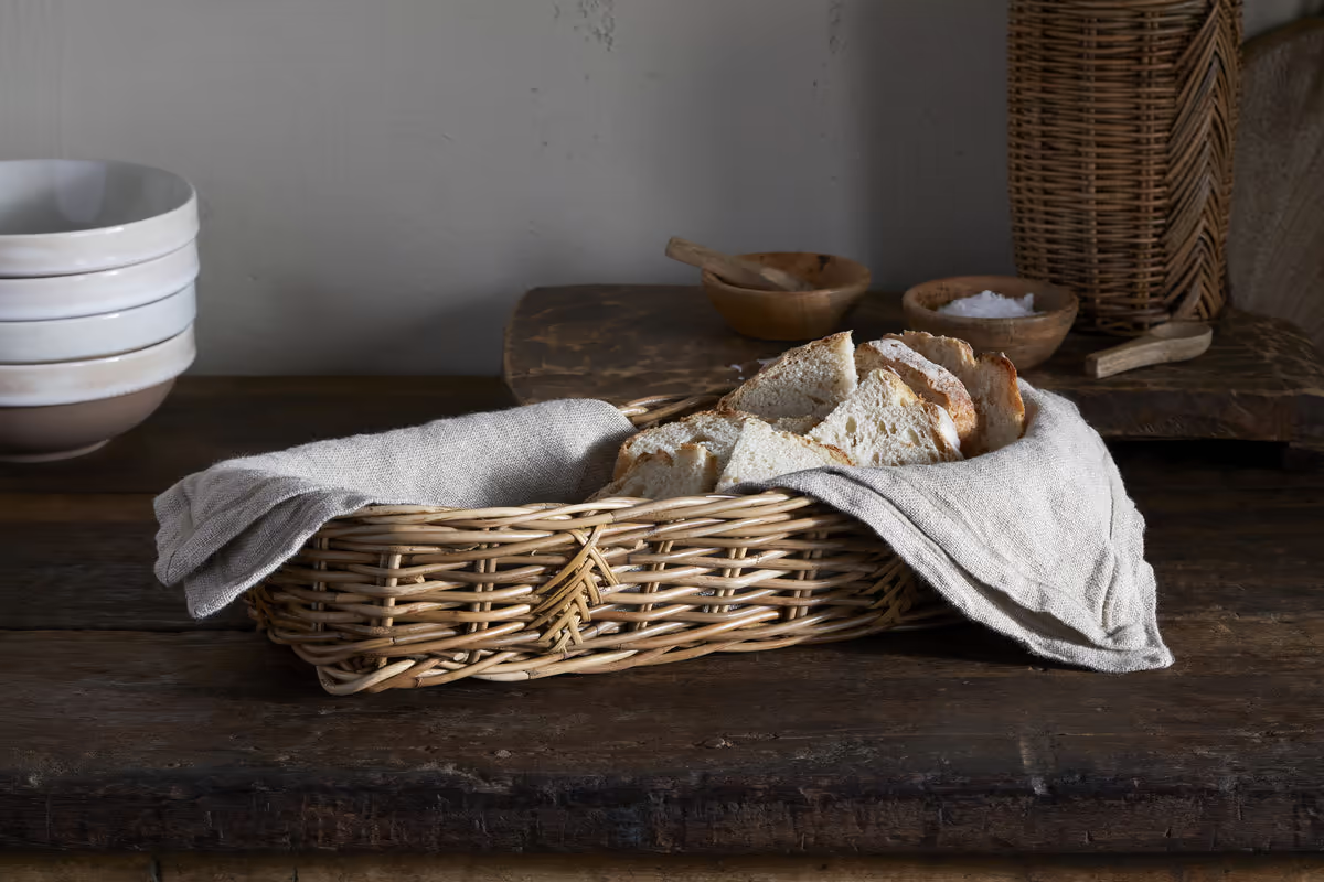 Nkuku - Bersama Rattan Bread Basket - Natural