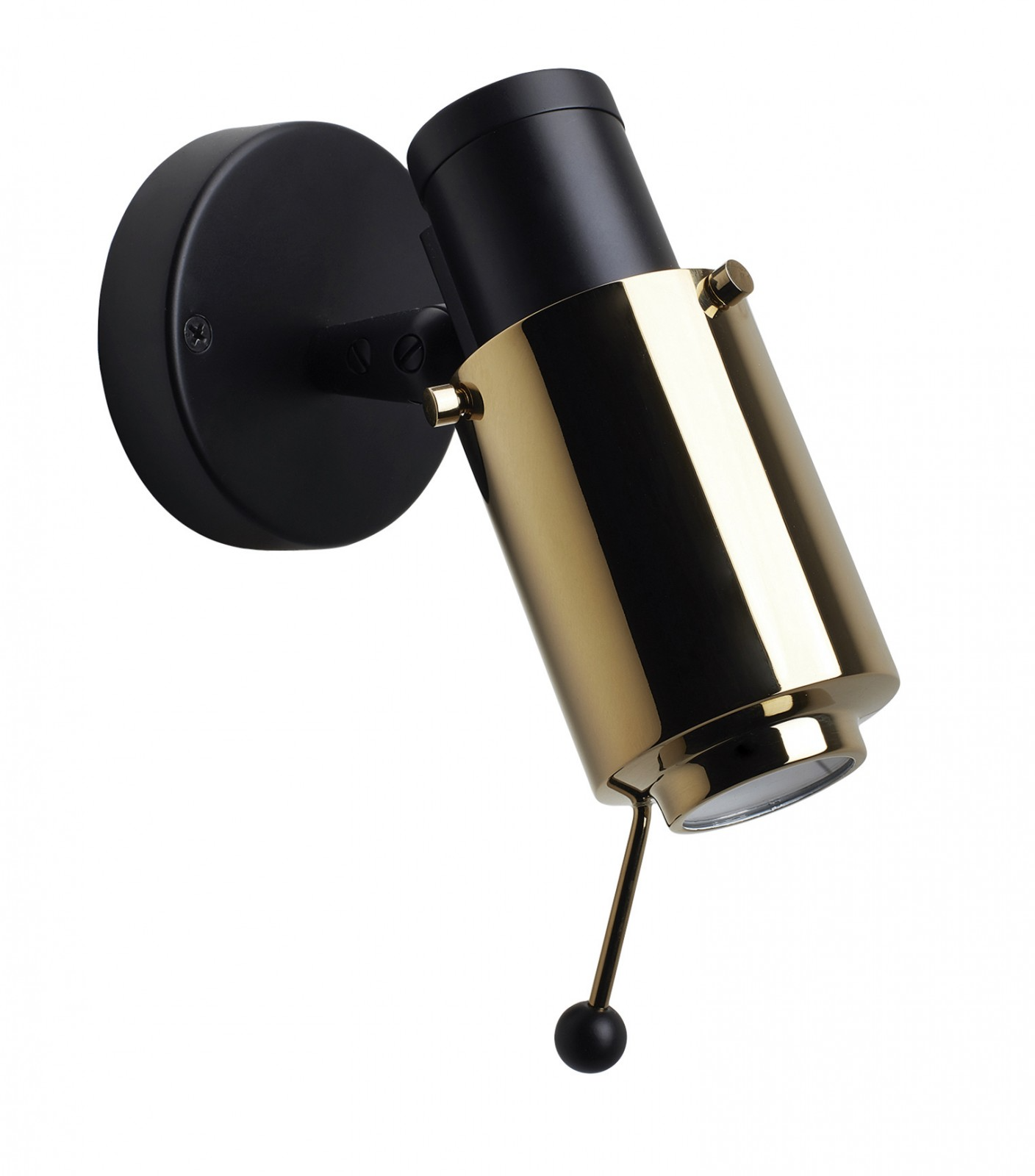 Dcw-Editions - Biny Spot Bedside Wall Lamp - Black-Gold- Stick - Without Switch