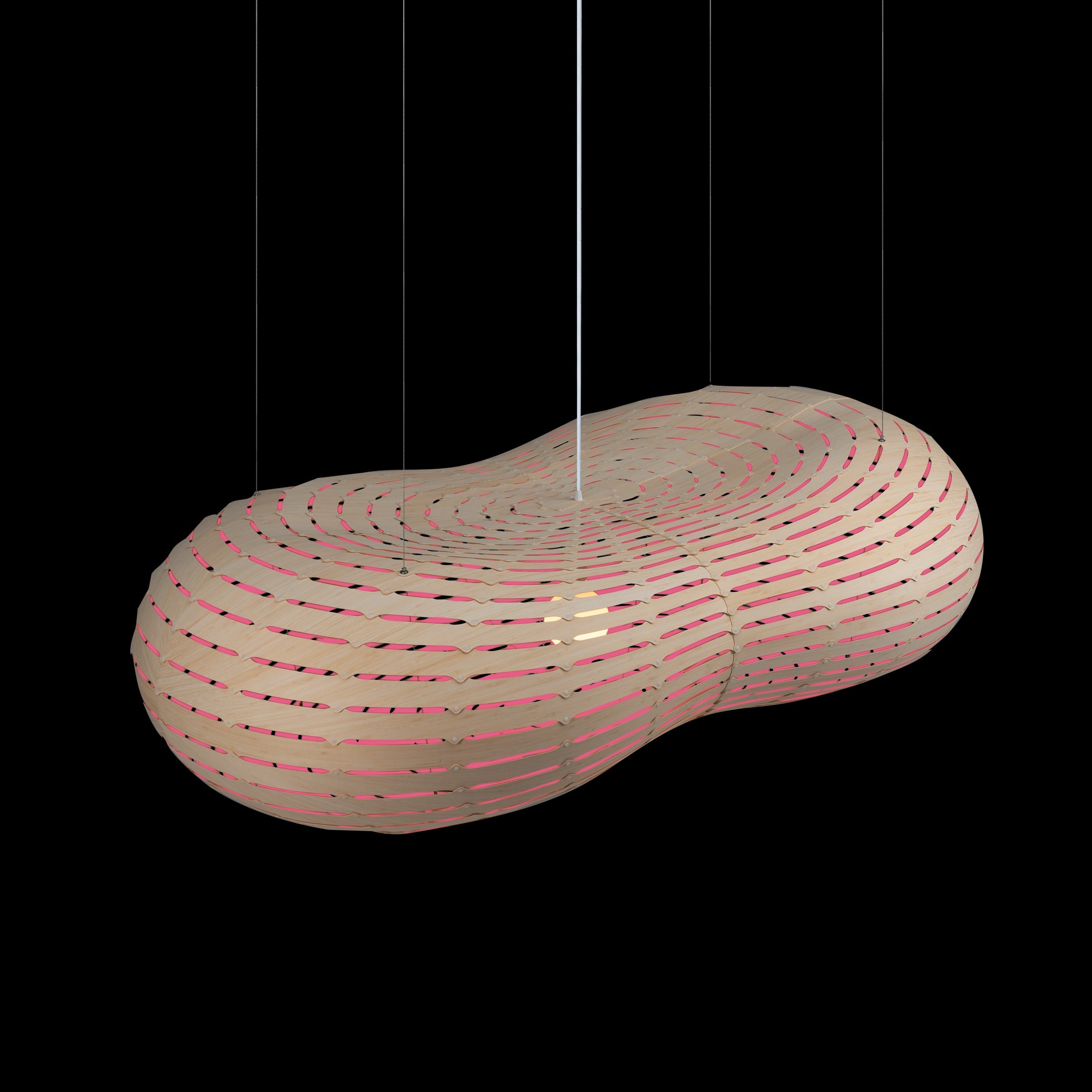 David Trubridge Cloud Pendant Light - Large - Pink