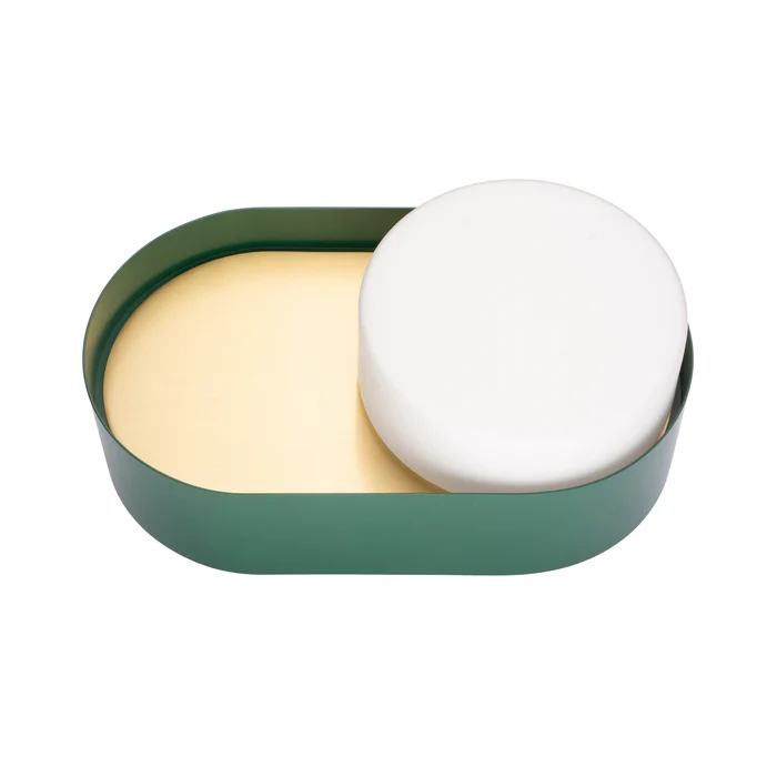 Northern Light - Windermere Opal Table Lamp - Green Brushed Brass Finish - Matt Opal Glass Drum 180mm Shade