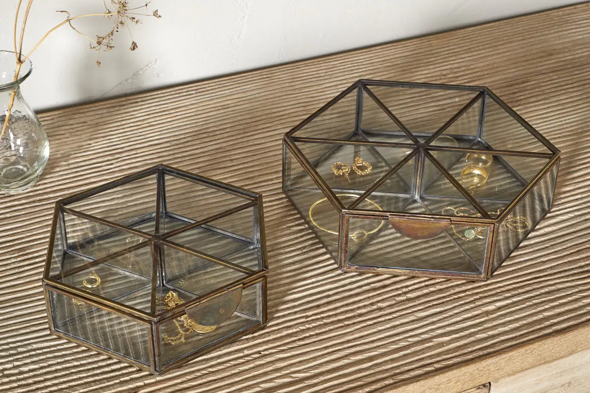 Nkuku - Sitara Jewellery Box - Antique Brass - Large