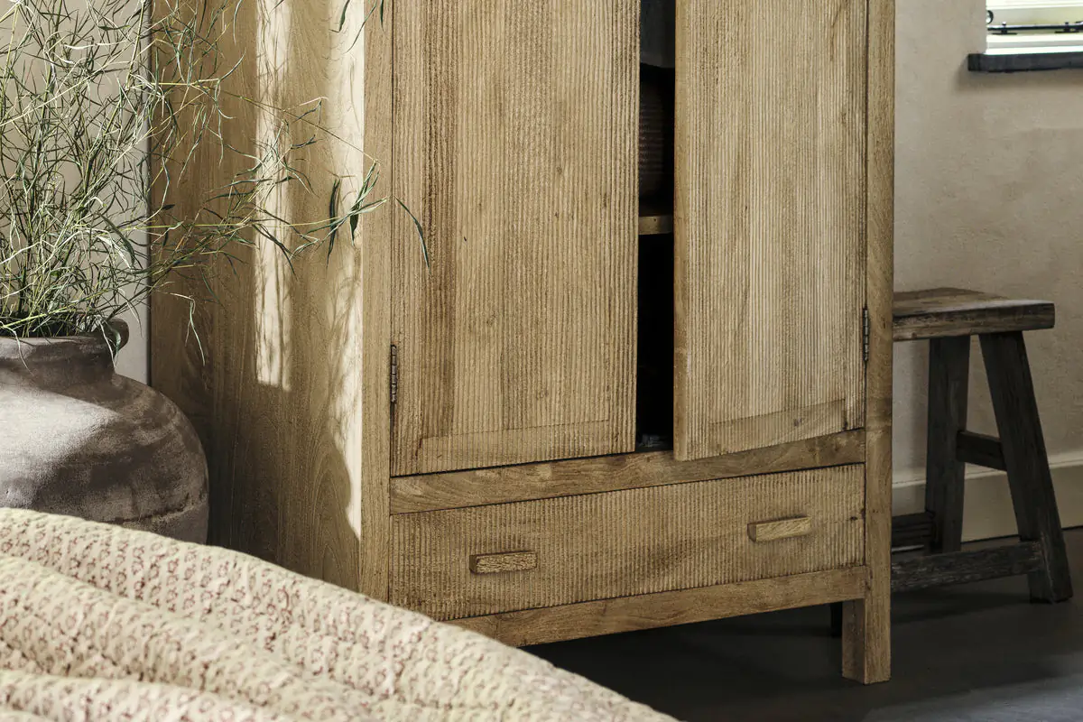 Nkuku - Vivan Grooved Wardrobe - Natural