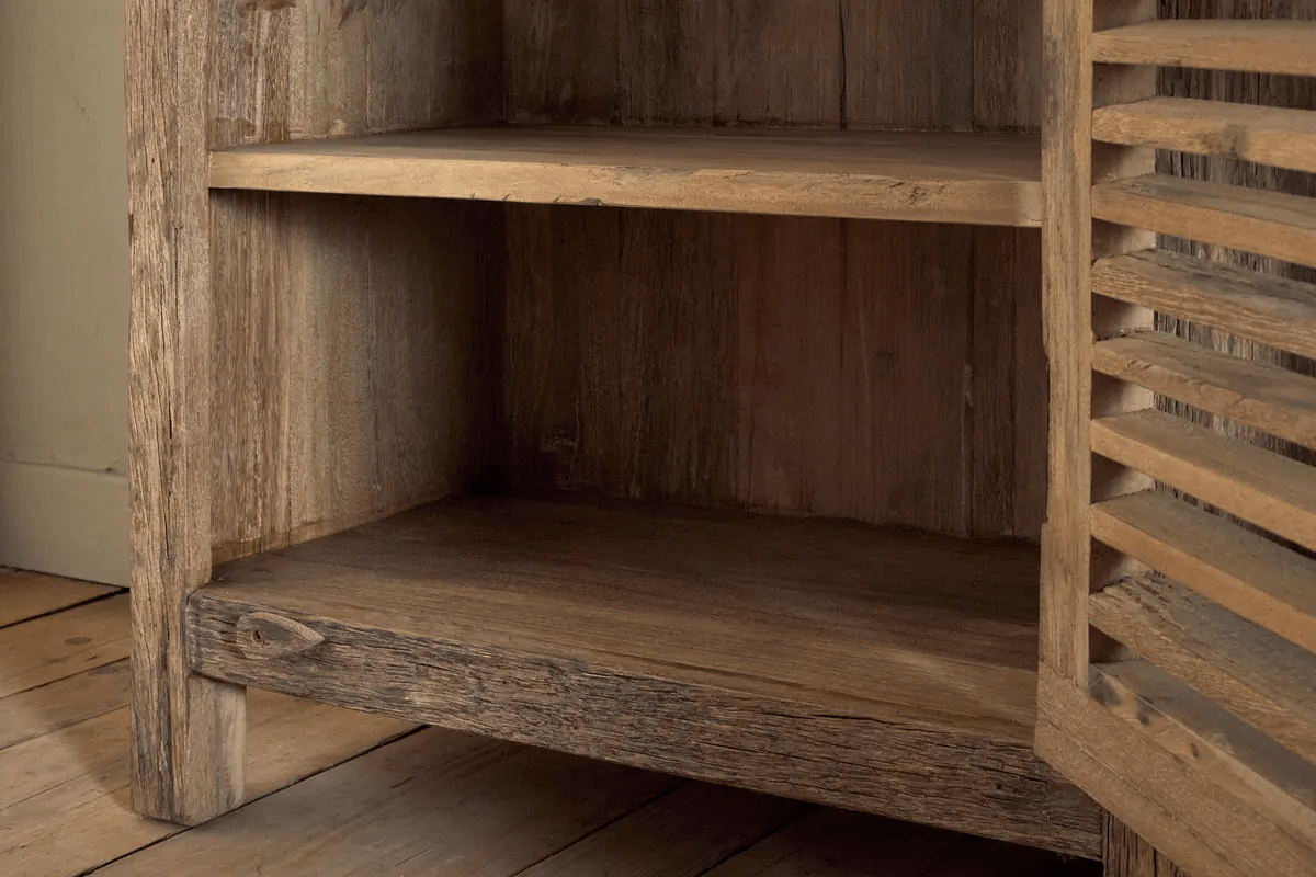 Nkuku - Ibo Reclaimed Wood Slatted Low Cabinet - Natural