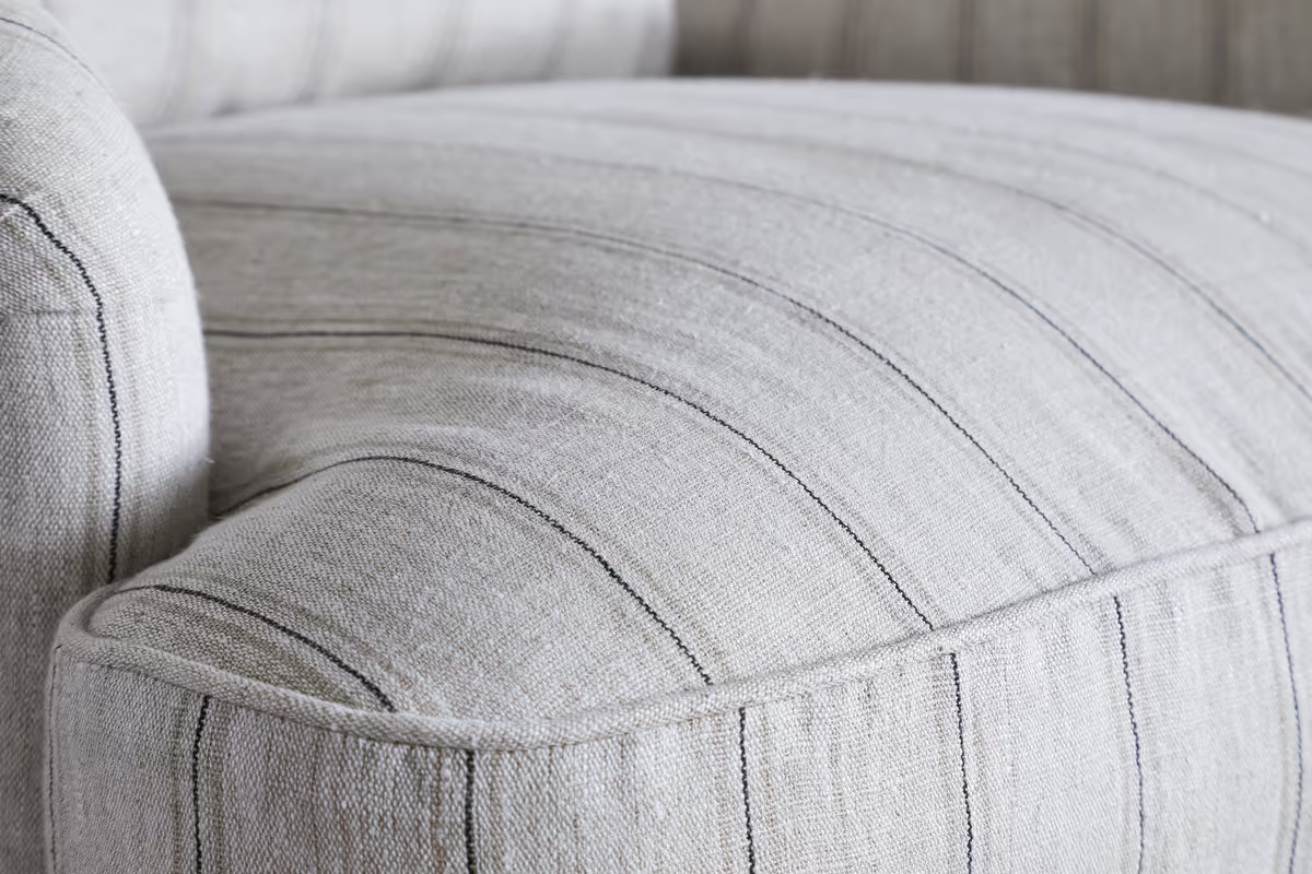 Nkuku - Abe Deconstructed Linen Armchair - Stripe - Natural