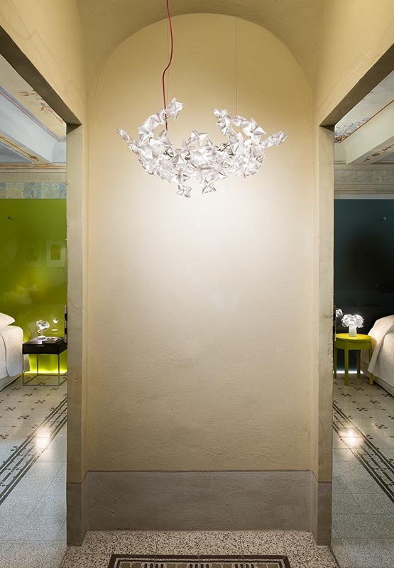 Slamp - Hanami Suspension Lamp - Small - Prisma - Red Wire