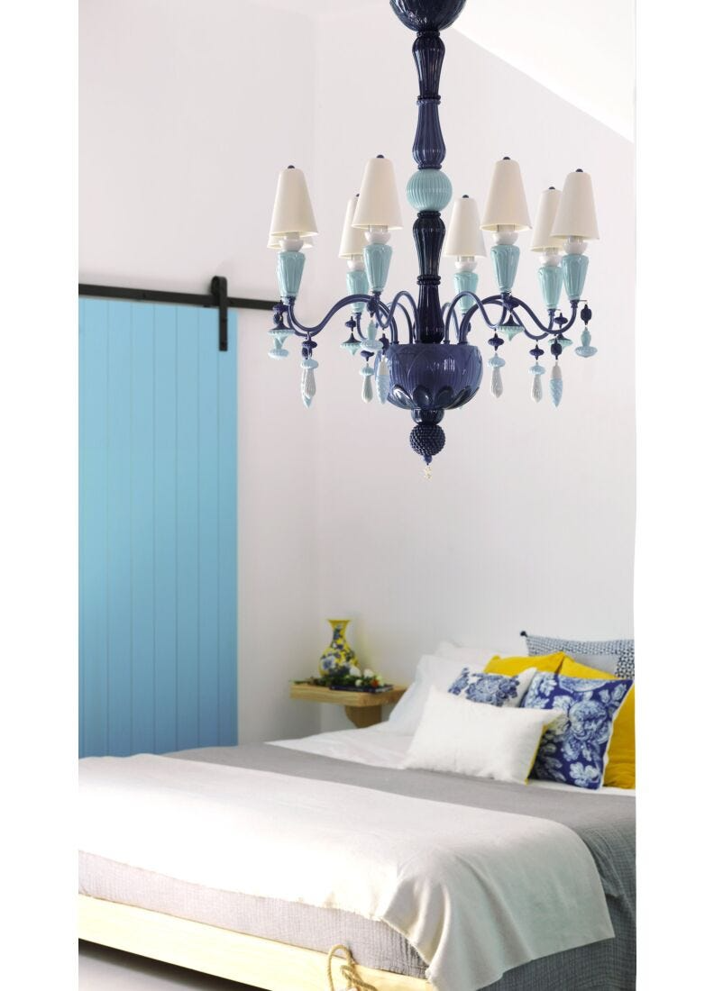 Lladró - Ivy and Seed 8 Lights Chandelier - Ocean