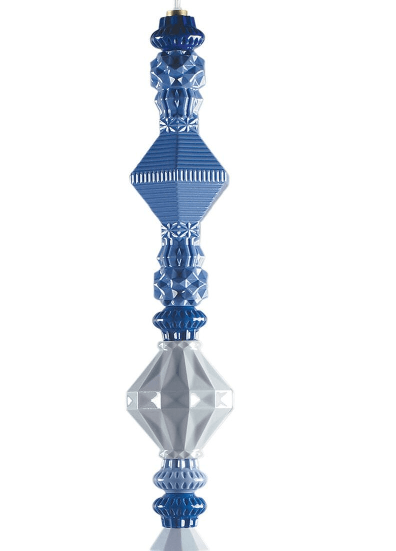 Lladró - Belle de Nuit Pendant Light II - Blue ceramic design in decorative blue and white porcelain.