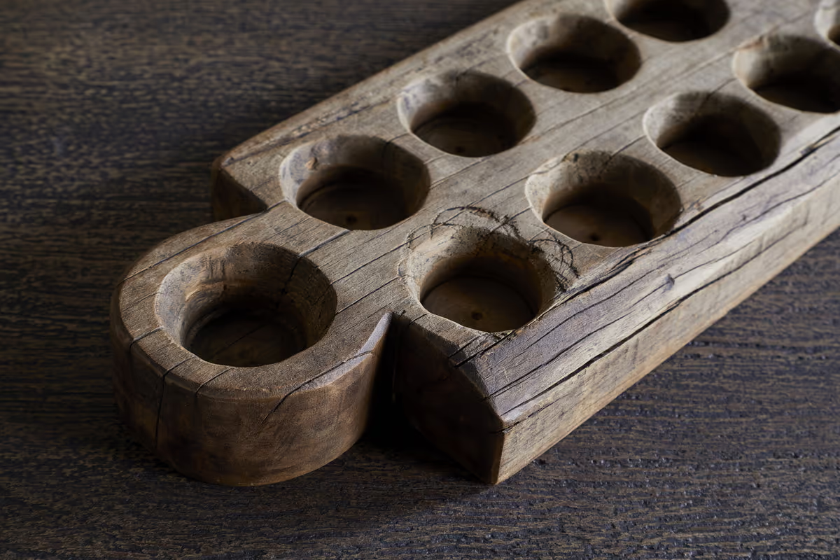 Nkuku - Makala Reclaimed Wood Tealight Holder - Natural