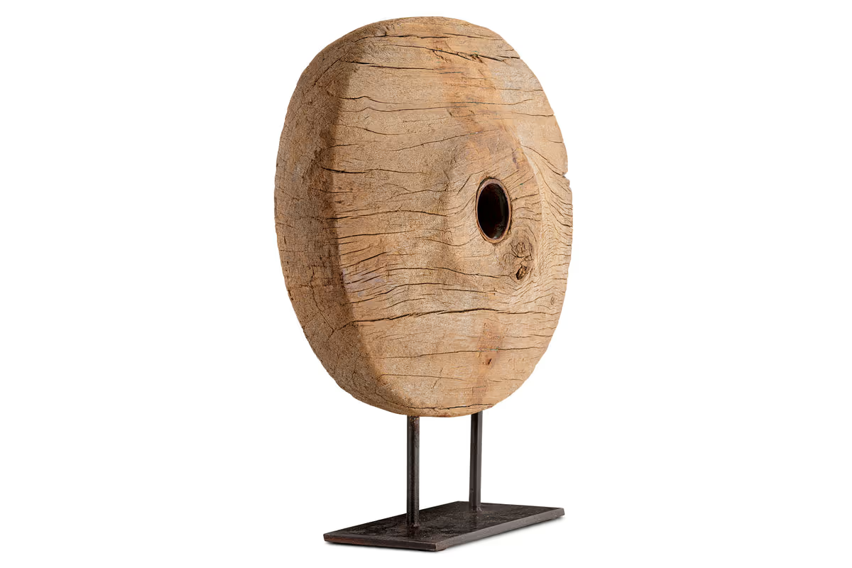 Nkuku - Cala Reclaimed Wood Objet on Stand - Natural