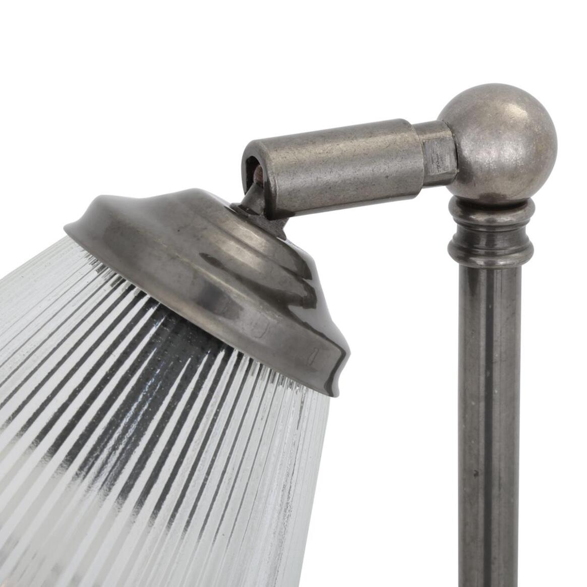 Mullan Gadar Industrial Prismatic Glass Table Lamp - Antique Silver Finish