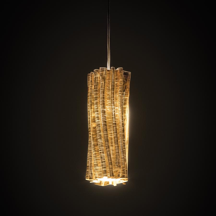 Slamp - Accordéon Vertical Suspension Lamp - Gold