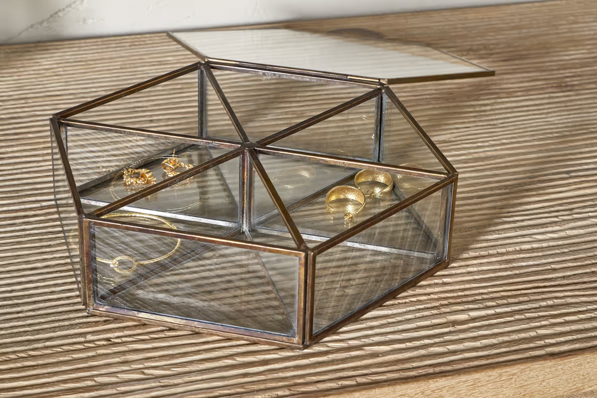 Nkuku - Sitara Jewellery Box - Antique Brass - Large