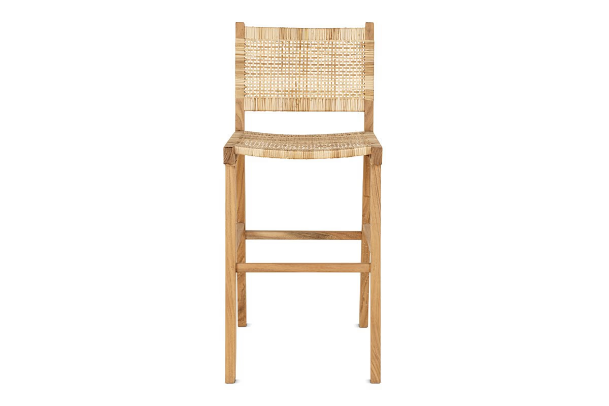 Nkuku - Madrisana Acacia & Rattan Bar Stool