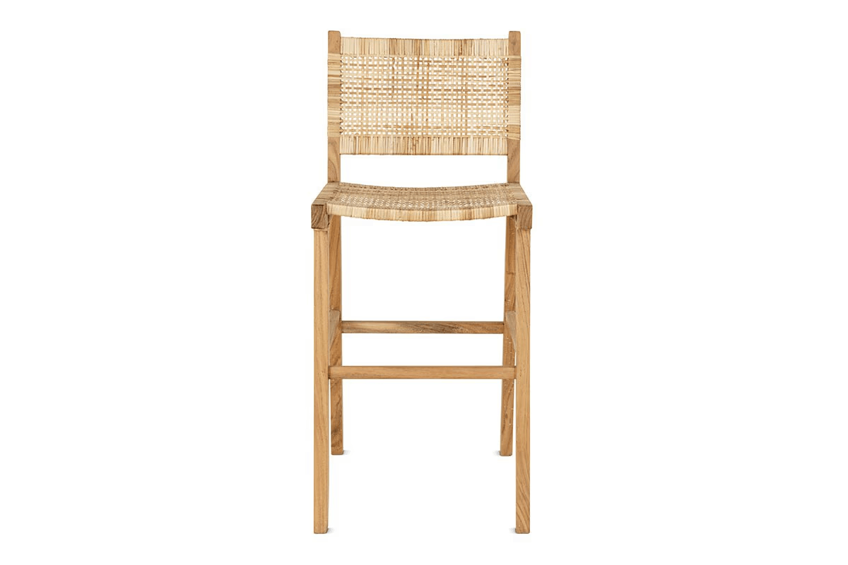 Nkuku - Madrisana Acacia & Rattan Bar Stool