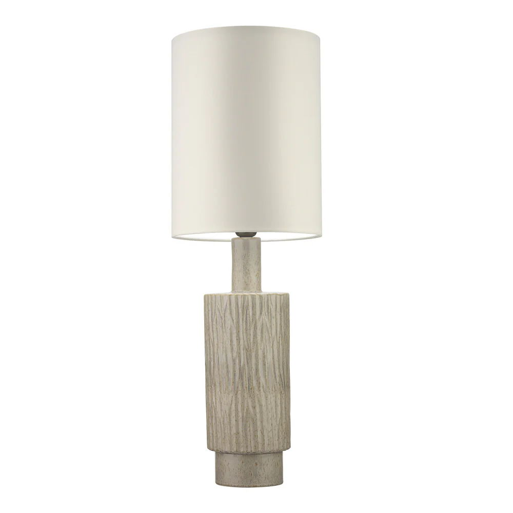 Northern Light - Halsa Table Lamp - Stone Reactive Glaze Old English Brass Light Finish - 10" Metro Drum Snowdrift Shade