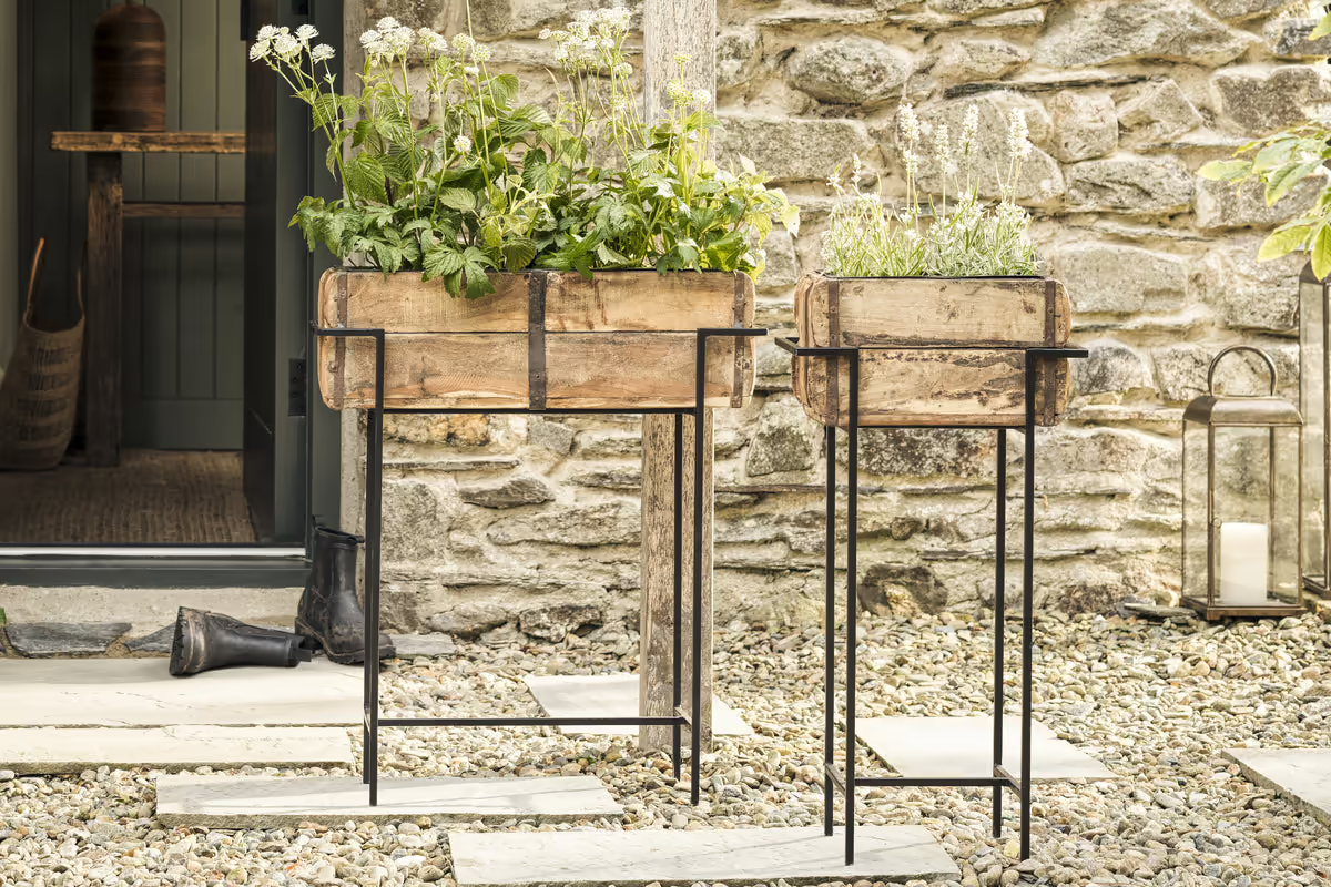 Nkuku - Amazzi Indoor Planter Stand - Natural & Black - Large