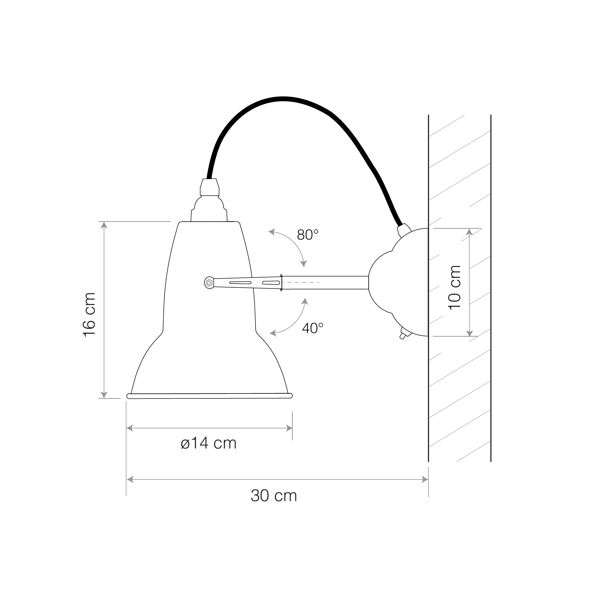 Anglepoise Light - Original 1227 Wall Light Jet Black - Jet Black Finish - Steel Shade