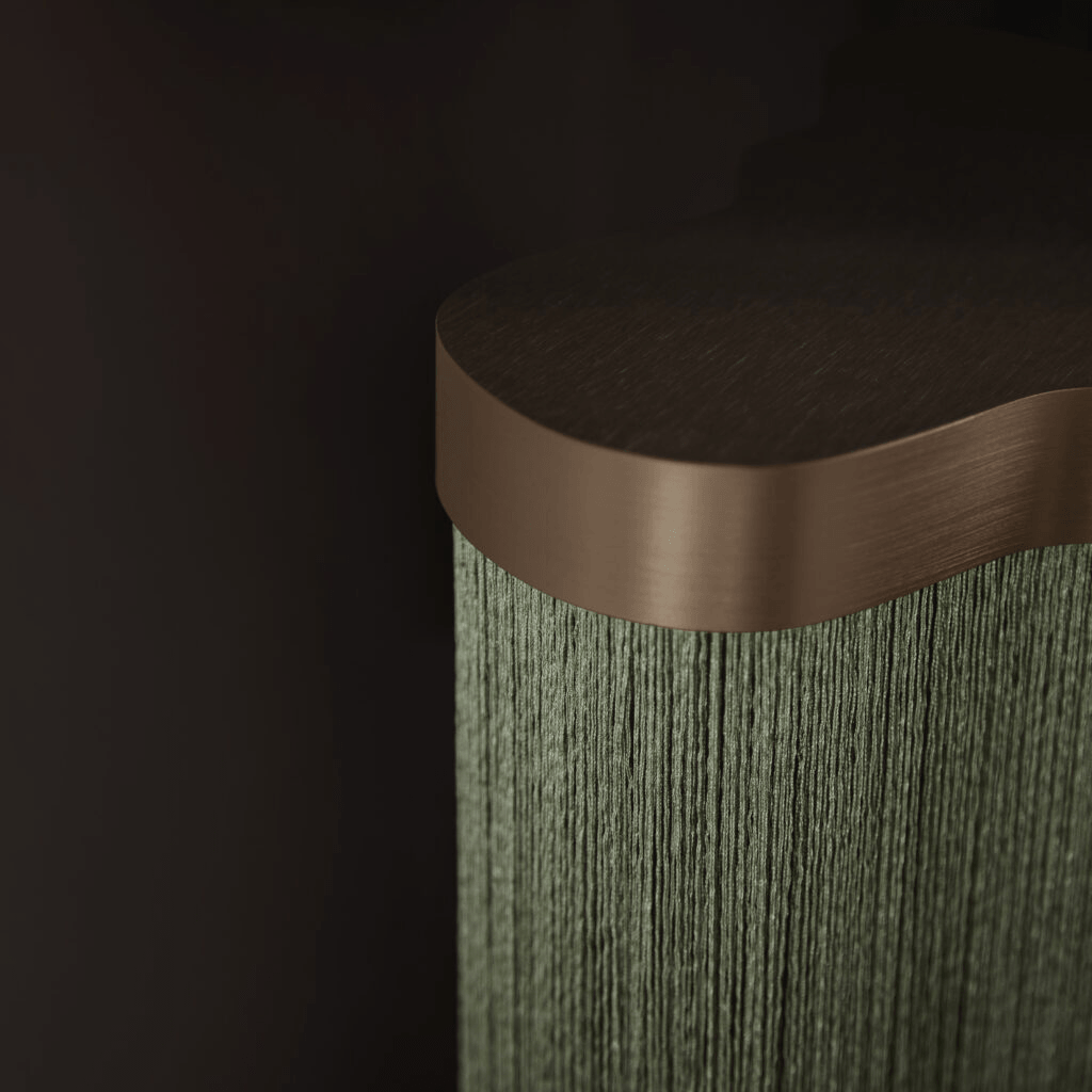 Contardi Arcipelago Suspension Lamp - Bronze Frame - Sage Green Colour Fringes